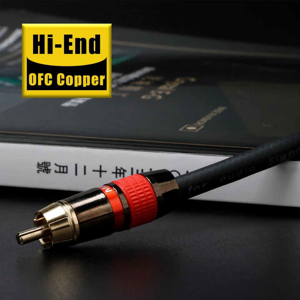 OFC Copper HiFi Y Model Cable W/ RCA Male To 2 Female Adapter Anti-Interference - Image 3 of 4
