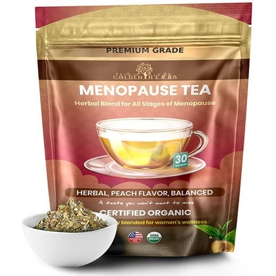 Golden Herbs Menopause Wellness Tea 30 Caffeine-Free Tea Bags Soothing Blend
