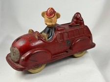 TOY Walt Disney Mickey Mouse Donald Duck Fire Truck Red 1940's