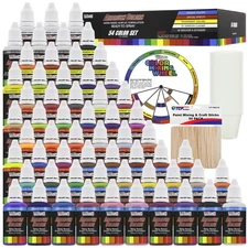 U.S. Art Supply 54 Color 1oz Ultimate Airbrush Acrylic Paint Set