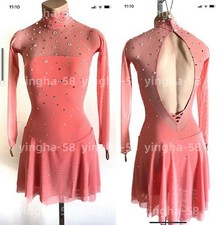 Figure Skating Dress Ice Skating Dress Competition Skating Wear pink