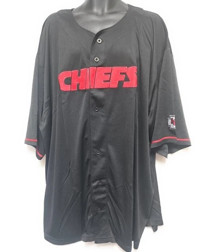 Mens Fanatics Kansas City Chiefs NFL Travis Kelce #87 Button Up B&T Black Jersey
