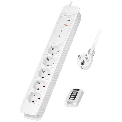 LogiLink LPS402 Funk-Steckdosenleiste  Weiß Schutzkontakt 1 St.