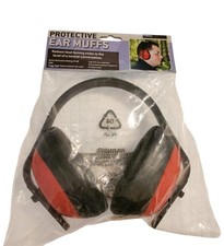 Protective Ear Muffs Hearing Protection Red Black New NIP