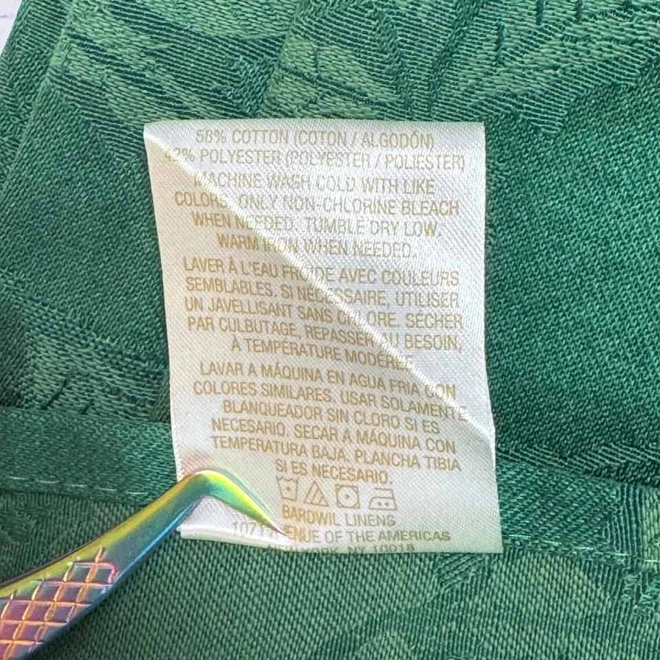 Lenox Verde Acebo Damasco 60x140” Largo Mantel Navidad Fiesta Usado en Excelente Condición Foto 3 de 4