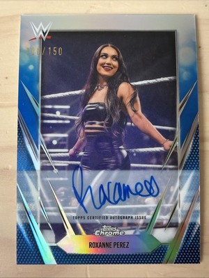 2026 Topps Chrome WWE - Roxanne Perez - Chrome Autograph - Blue Refractor /150
