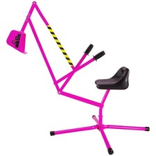 The Big Dig Ride-On Excavator Sandbox Digger, Metal Toy, 360-Degree Seat, Pink