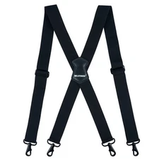 Mens Suspender 1.5 Inch Wide X Back Suspenders Black Adjustable Elastic Suspe...