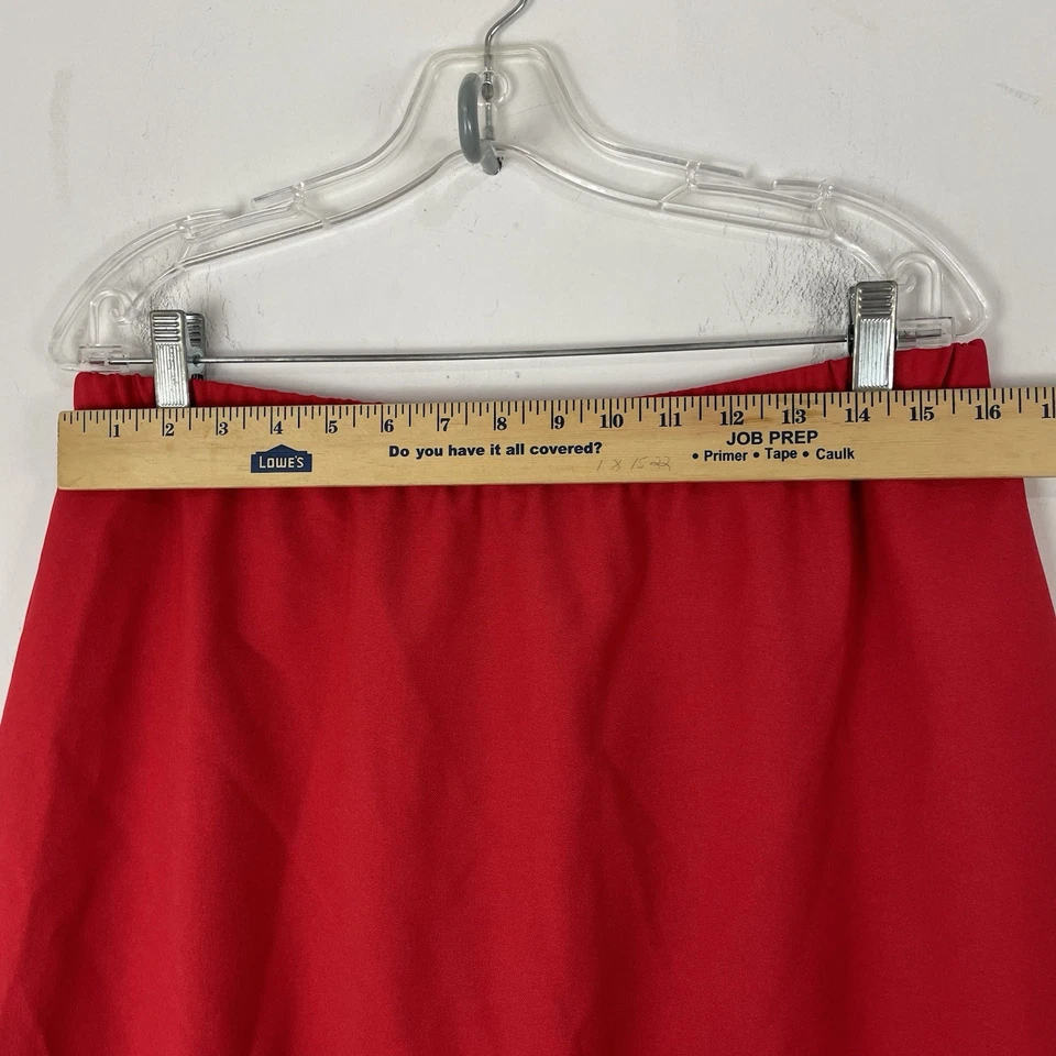 Nikki Mujer 20 Rojo Cintura Elástica Hasta la Rodilla Tirar en Línea A Falda Hecha en EE. UU. Foto 4 de 4