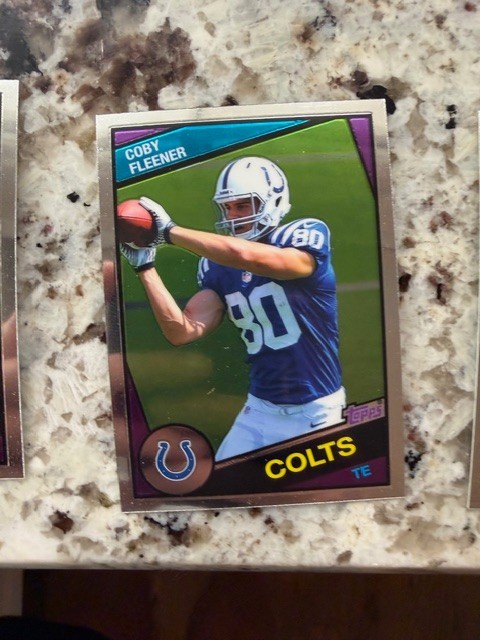 2012 TOPPS CHROME NFL 1984 INSERT PARALLEL RC CARD COLTS COBY FLEENER #26
