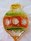 Vintage Lot of 3 Christmas Suncatcher Ornaments Flat Plastic Stain Glass Look — photo 6