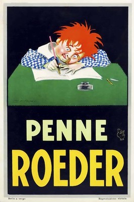  ️ Penne Roeder Vintage Ad Poster - Mauzan 1920s Italy 24x36  Classic Print