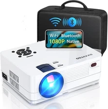 Native 1080P Projector with WiFi and Two-Way Bluetooth, Full HD Movie Projector