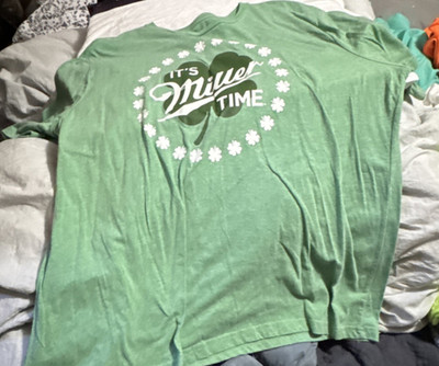 Miller High Life It's Miller Time Green T-Shirt 2XL Breweriana Theme