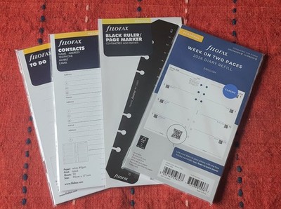 Filofax persönliche Größe Einlagen neu, versiegelt Nachfüllset - 2026 Tagebuch, To Do, Lineal