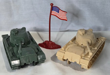 Lot of 2 Plastic Toy Tanks Green & Tan 5 M48 ...