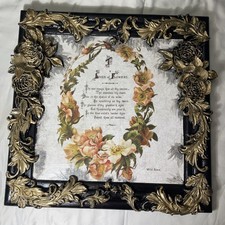 Decorative Floral Picture Frame With A Gold Rose Design