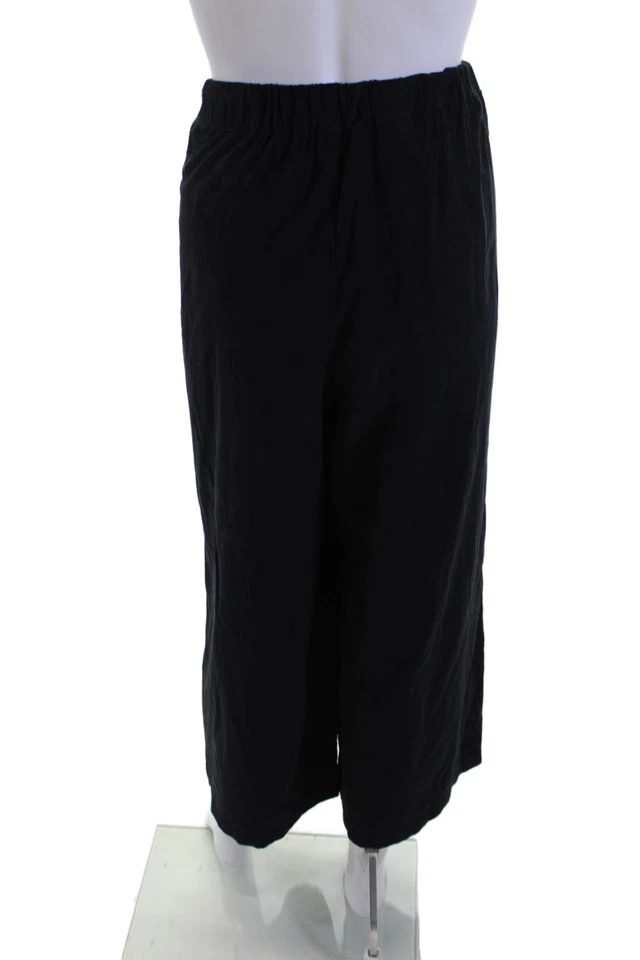 Calça cropped feminina Black Crane preta 100% algodão boêmia tamanho G - Imagem 3 de 4