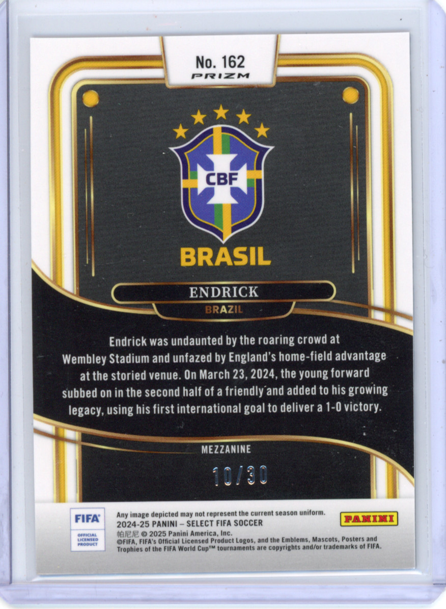 Endrick 2024-25 Panini Select Fifa Mezzanine Winter Camo /30 #162 view 2