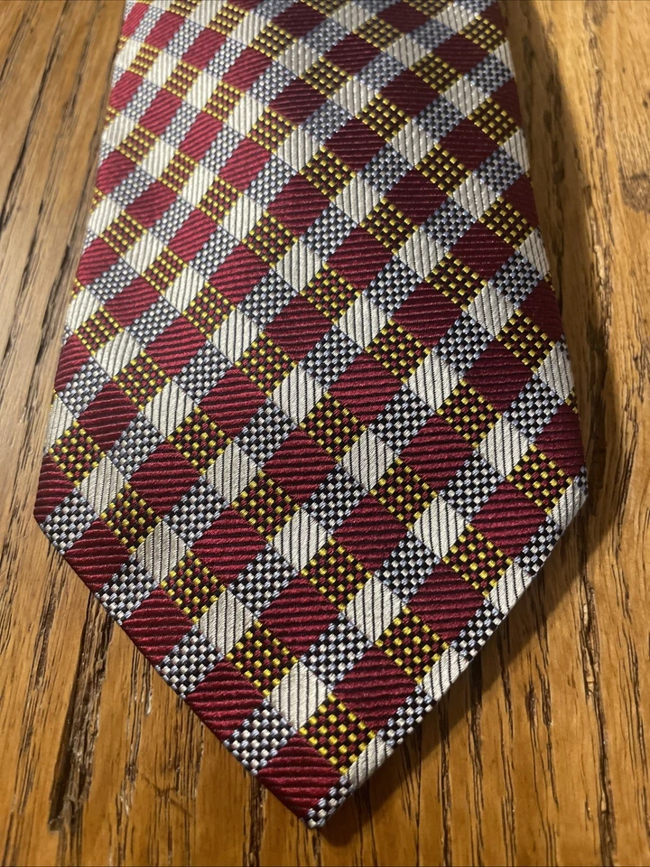 Gravata masculina de seda grossa brilhante Luciano Barbera em excelente estado usado feita na Itália - Imagem 2 de 4