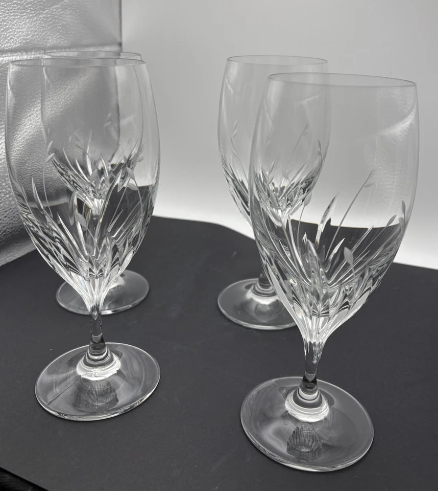 Cáliz de agua de cristal Noritake MOONDUST retirado 8,5" de alto perfecto Foto 3 de 4