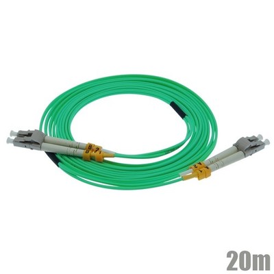 20M LC/LC Fiber Optic Multi Mode Duplex 50/125 Optical Patch Cable 10Gb OM3 Aqua