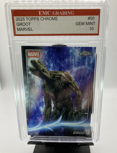 GROOT 2025 Topps Chrome Marvel Studios GRADED 10