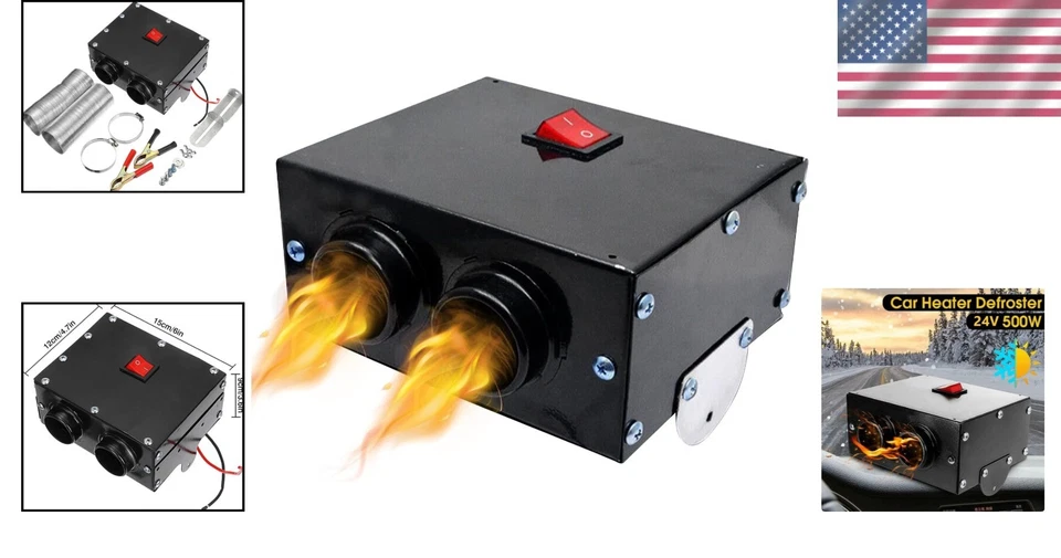 Portable 12V Car Heater Defogger - 2-in-1 Cooling Fan - Image 2 of 4