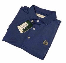 Sage Valley Donald Ross Fancy Golf Shirt Men Large Short Sleeve Blue Stripe NWT