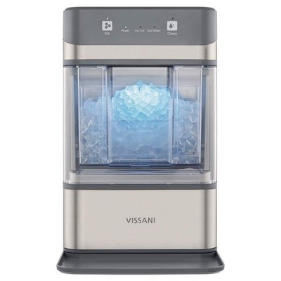 Vissani 34 lbs. Portable Nugget Ice Maker w/ Automatic Cleaning, Stainless Steel