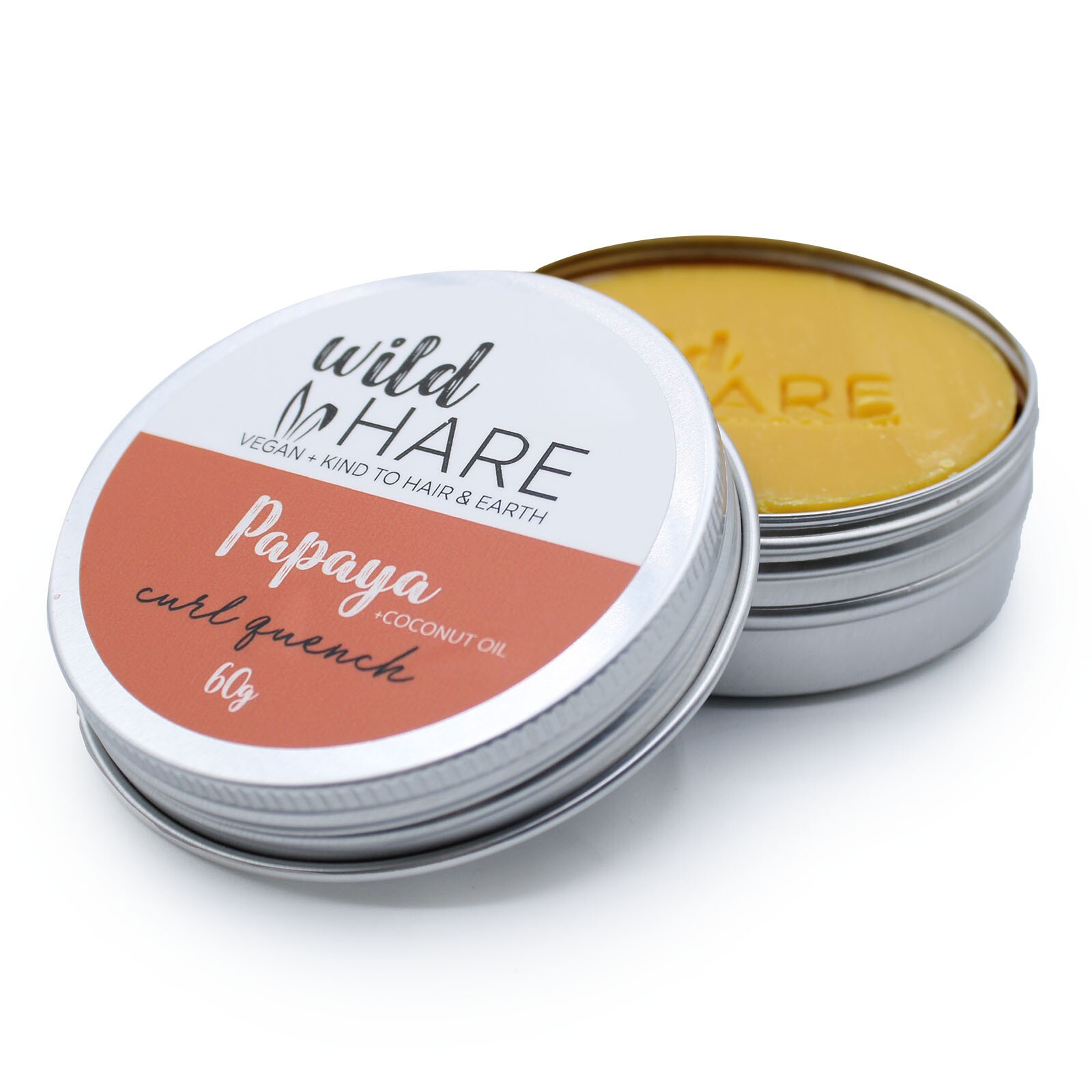 Shampoo Bar PAPAYA & COCONUT OIL Solid 60g - Eco, Vegan, No Nasties - Wild Hare