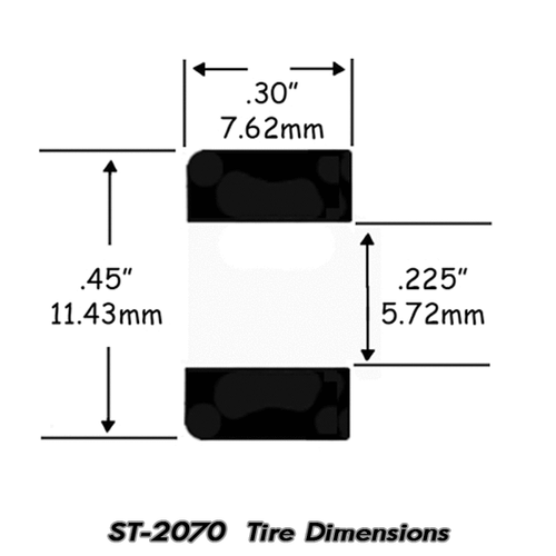1/64 HO Scale Life-Like Slot Car Tires - 10pk, Fits Trucks & M Chassis, Front Tires - View #7