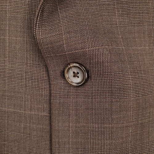 Jones New York Sport Coat Mens 48R Brown Wool Glen Check 2 Button Suit Jacket - Picture 10 of 18