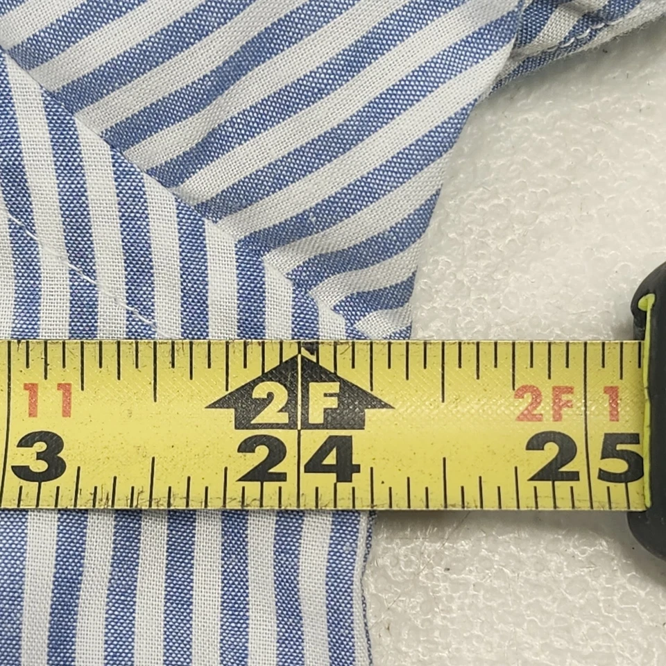 Camisa de vestir Puritan para hombre talla XL azul a rayas manga larga con botones  Foto 2 de 4