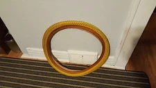 OLD SCHOOL BMX HWA FONG YELLOW SNAKEBELLY 24X2.125 RARE VINTAGE HTF CYCLE PRO
