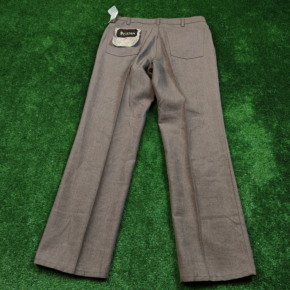 Pantalones Drifter De Colección Para Hombres 34x30 Beige Pierna Recta Nuevos con Etiquetas Sin Arrugas Formales Informales Foto 2 de 4