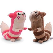 2Pcs Brown & Pink Shiny Furret 17" Plush Squirrel Cuddly Stuffed Toys Soft Doll