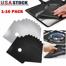 1-10X Gas Range Stove Top Burner Protector Reusable Liner Clean Non-stick Cover