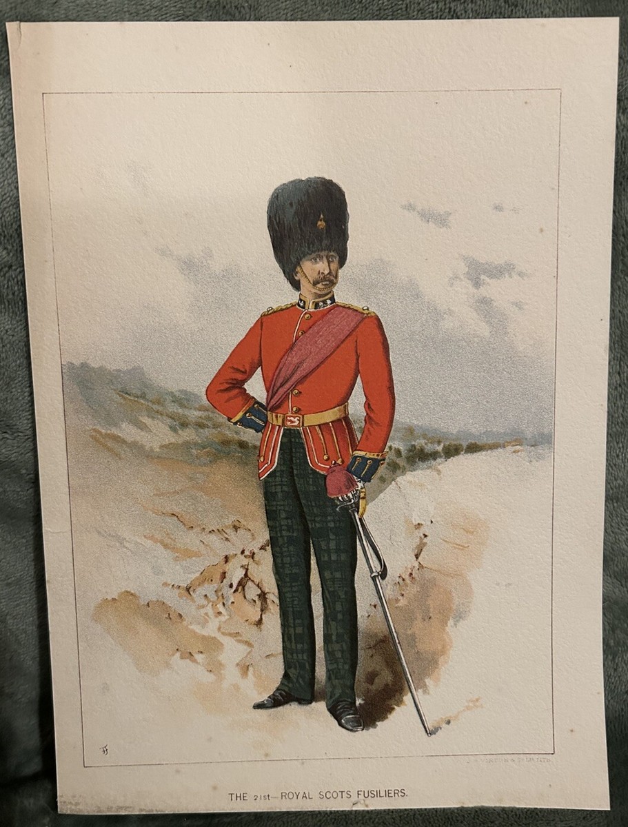 The 21st Royal Scots Fusiliers (1890 Chromolithograph) | eBay UK