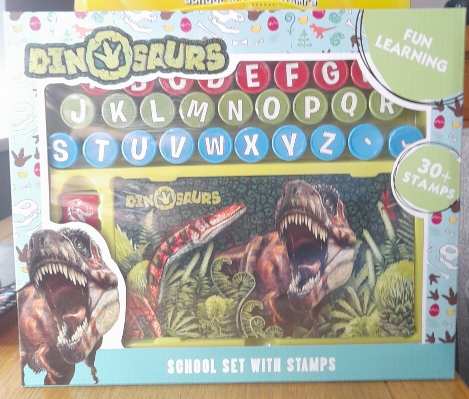 School Set With Stamps - Dinosaurs