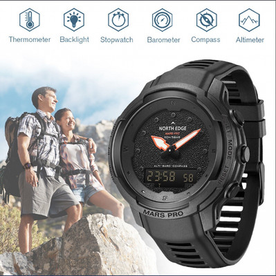 NORTH EDGE Men's outdoor sports watch Mountain Swimming waterproof 50m compass