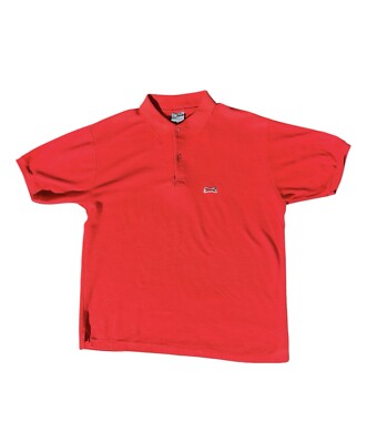 Vintage 80s Le Tigre Red Golf Polo Shirt Men Large Made In USA UK