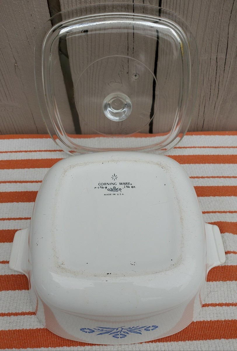 Vintage 1960's Corning Ware P-1 3/4-B Cornflower Casserole w
