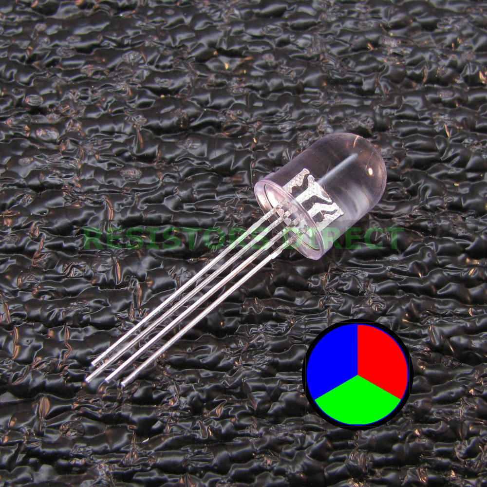 25pcs Round 10mm RGB LED Clear Lens Common Cathode Ham Radio USA Seller 25x Z10