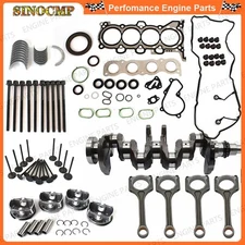 Engine Pistons Gasket Bearing Valve Kit & Crankshaft & Rods For KIA G4NA 2.0L