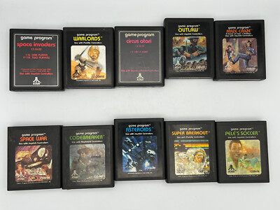Vintage Lot of 10 Atari Game Program Cartridges