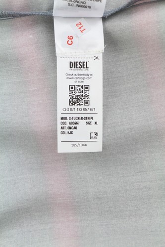 DIESEL S-Tucker-Stripe Men Shirt XL Casual Patterned RRP€150 Spread Collar - Picture 10 of 11