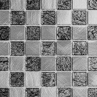 Mosaik Fliese Aluminium Glasmosaik Schachbrett Schwarz Anthrazit Silber ...