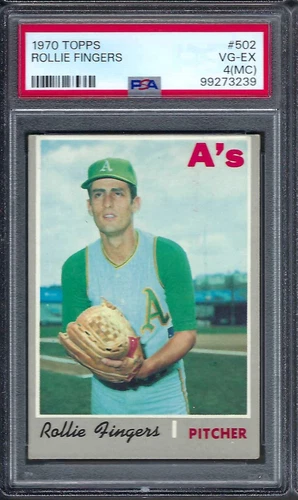 1970 Topps # 502 Rollie Fingers A's VG EX PSA 4 MC