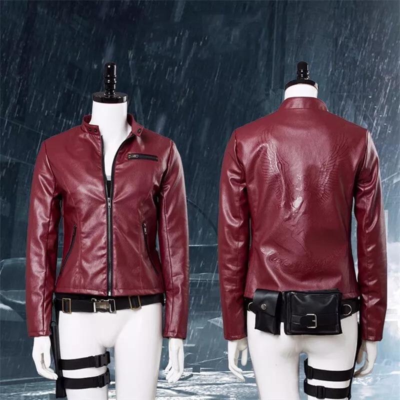 Buy Womens Claire Redfield Resident Evil Red Moto Leather Jacket